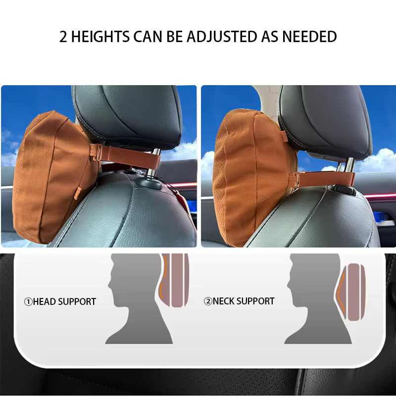 Suede Headrest & Lumbar Support Pillow for Tesla Model 3 / Model Y / Model S