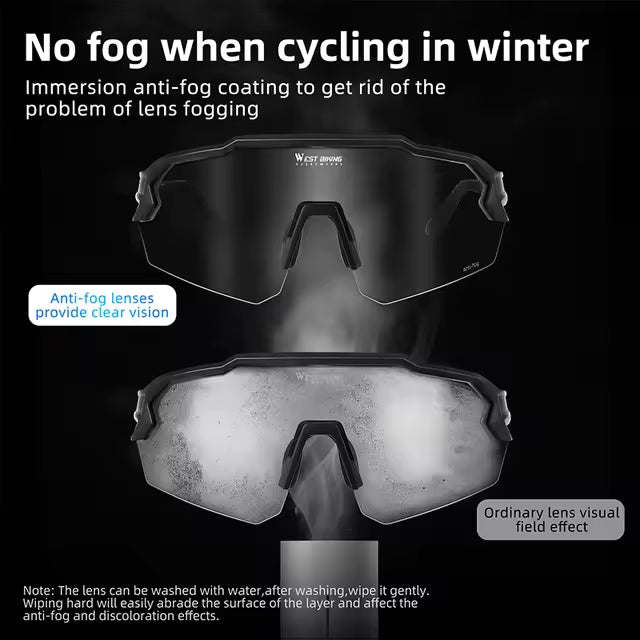 WEST BIKING UV400 Anti-fog Photochromic Glasses