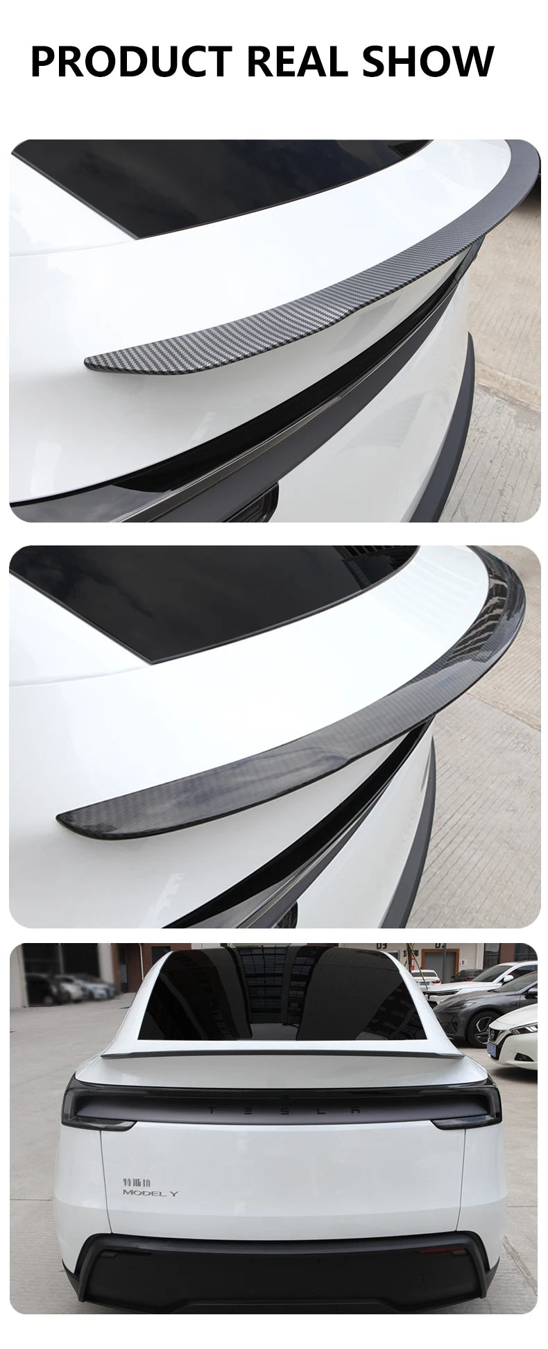Passend für neuen Tesla Model Y Highland Heckspoiler, High-Performance-Heckflügel aus echtem Carbon, Autozubehör