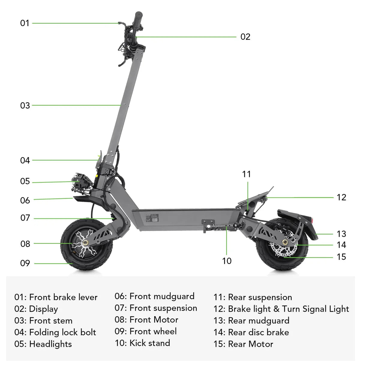 VIPCOO VS9 Dual Motor Klappbarer Elektroroller