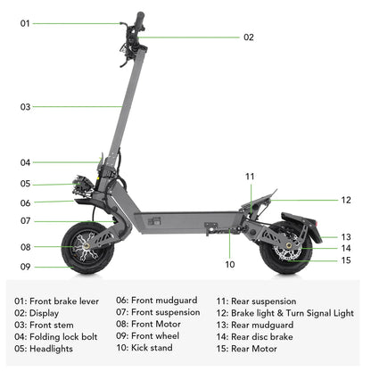 VIPCOO VS9 Dual Motor Klappbarer Elektroroller