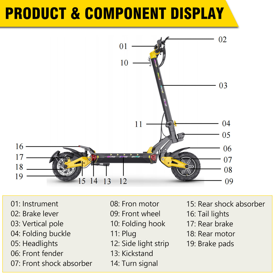 iENYRID ES60 Dual Motor Folding Electric Scooter
