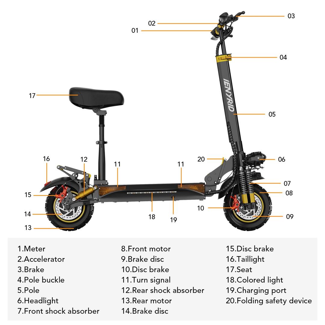 iENYRID ES6 Offroad Faltbarer Elektroroller