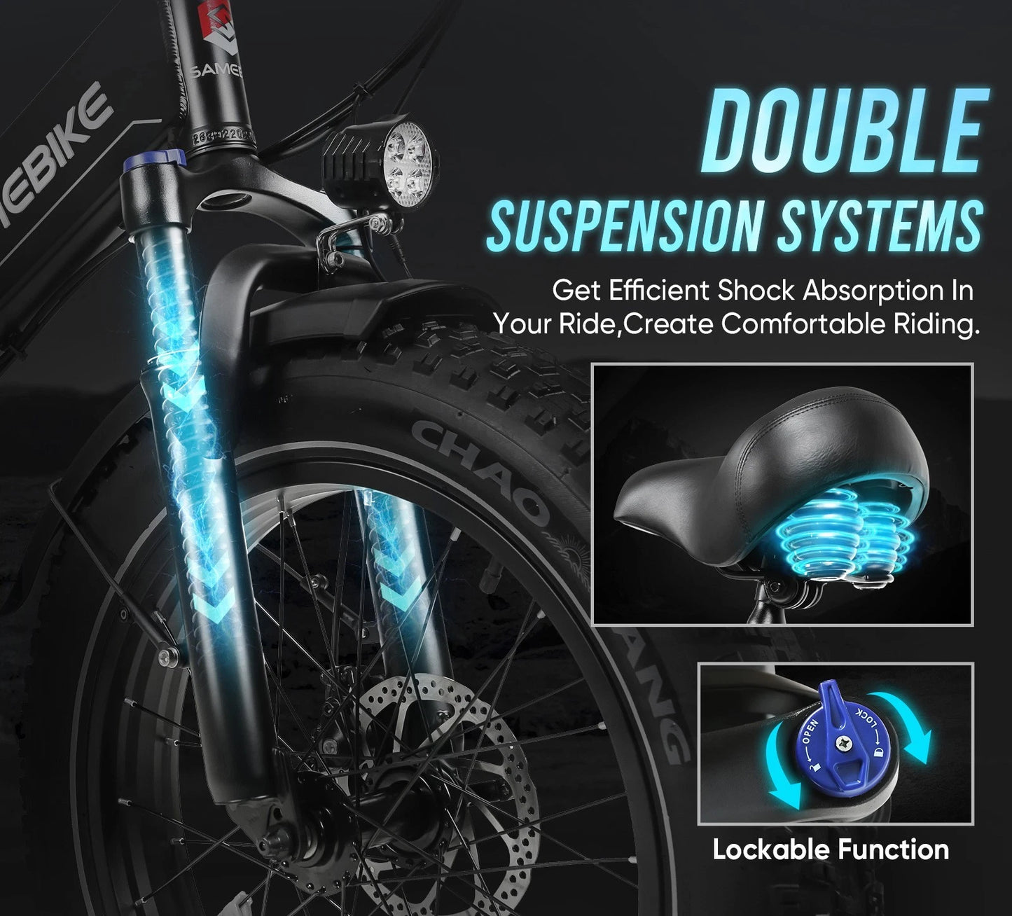 SAMEBIKE LOTDM200-II Elektro-Faltrad mit hohem Drehmoment