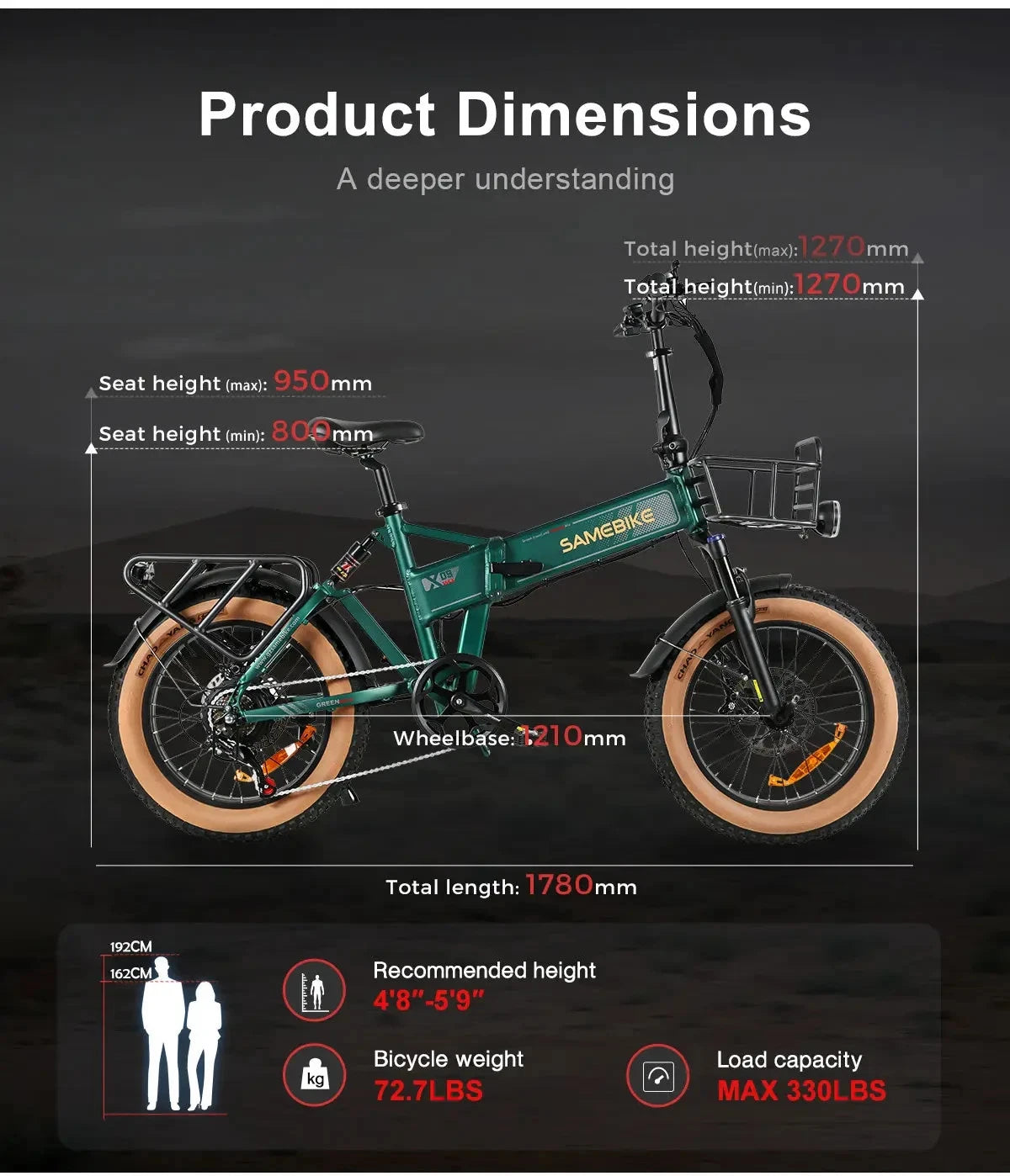 SAMEBIKE XWLX09-II klappbares Elektro-Mountainbike