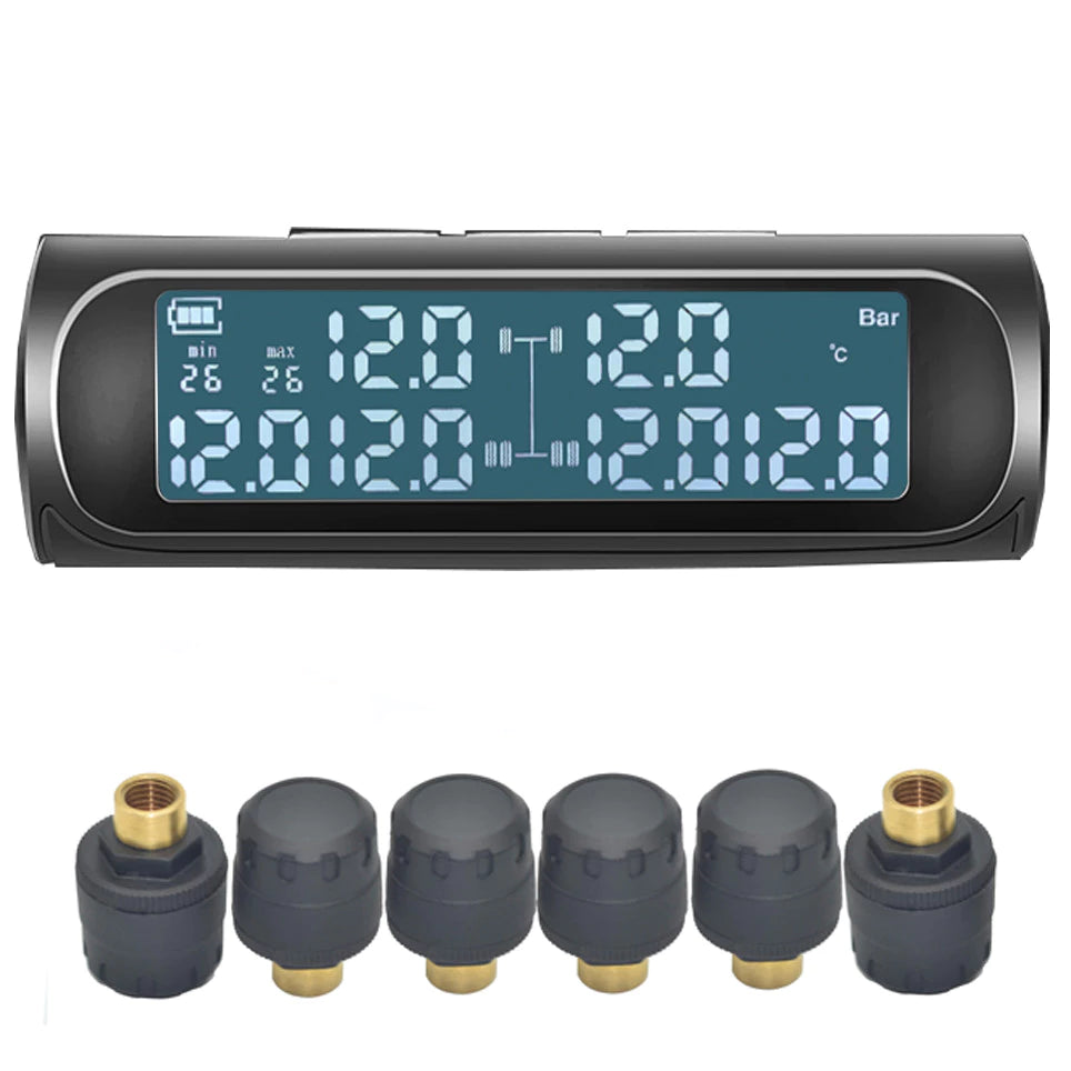 Contrôleur de pression des pneus (TPMS) solaire sans fil avec capteurs externes pour camions et véhicules récréatifs